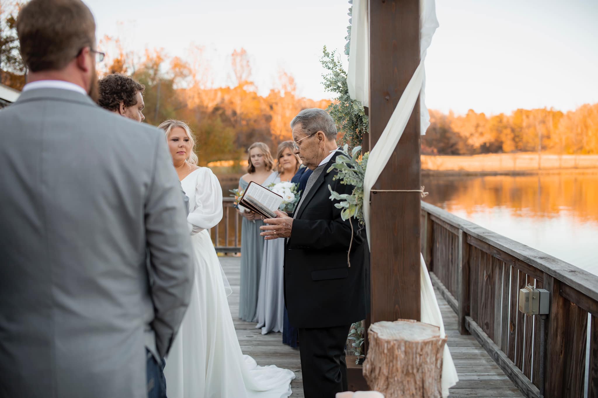 wedding officiant reads from bible