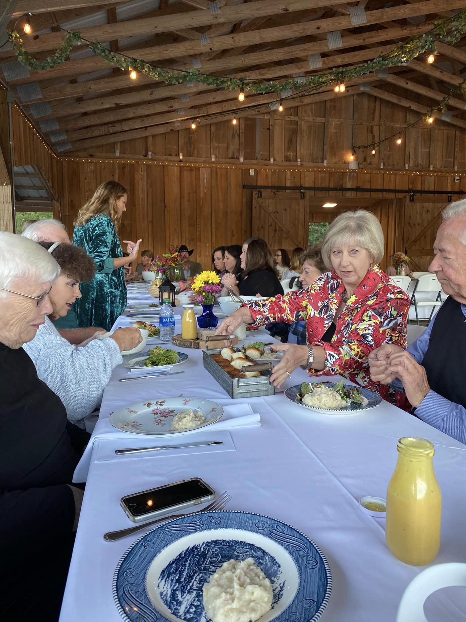 reception guests enjoying food