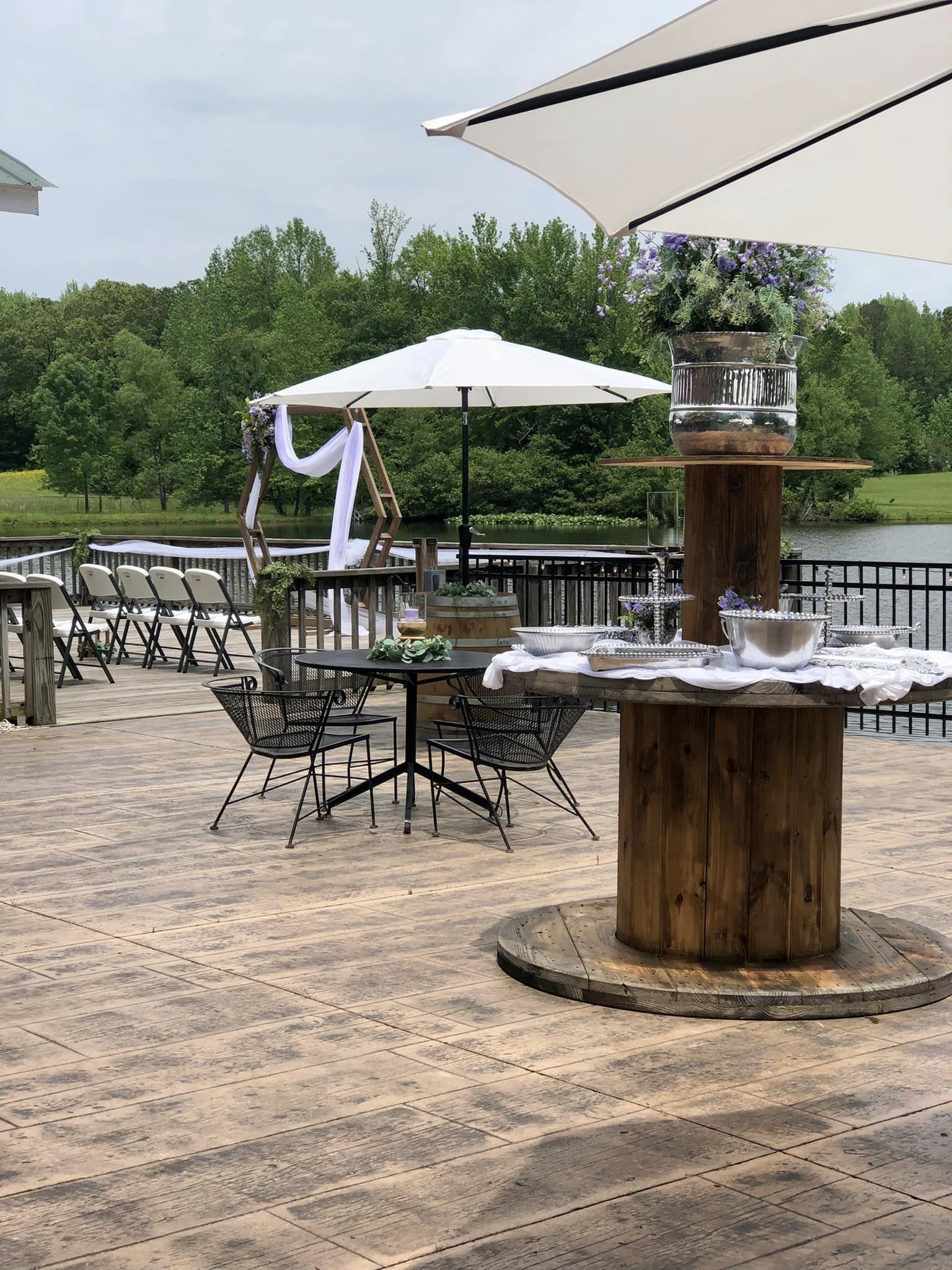 rustic wedding finger foods serving table