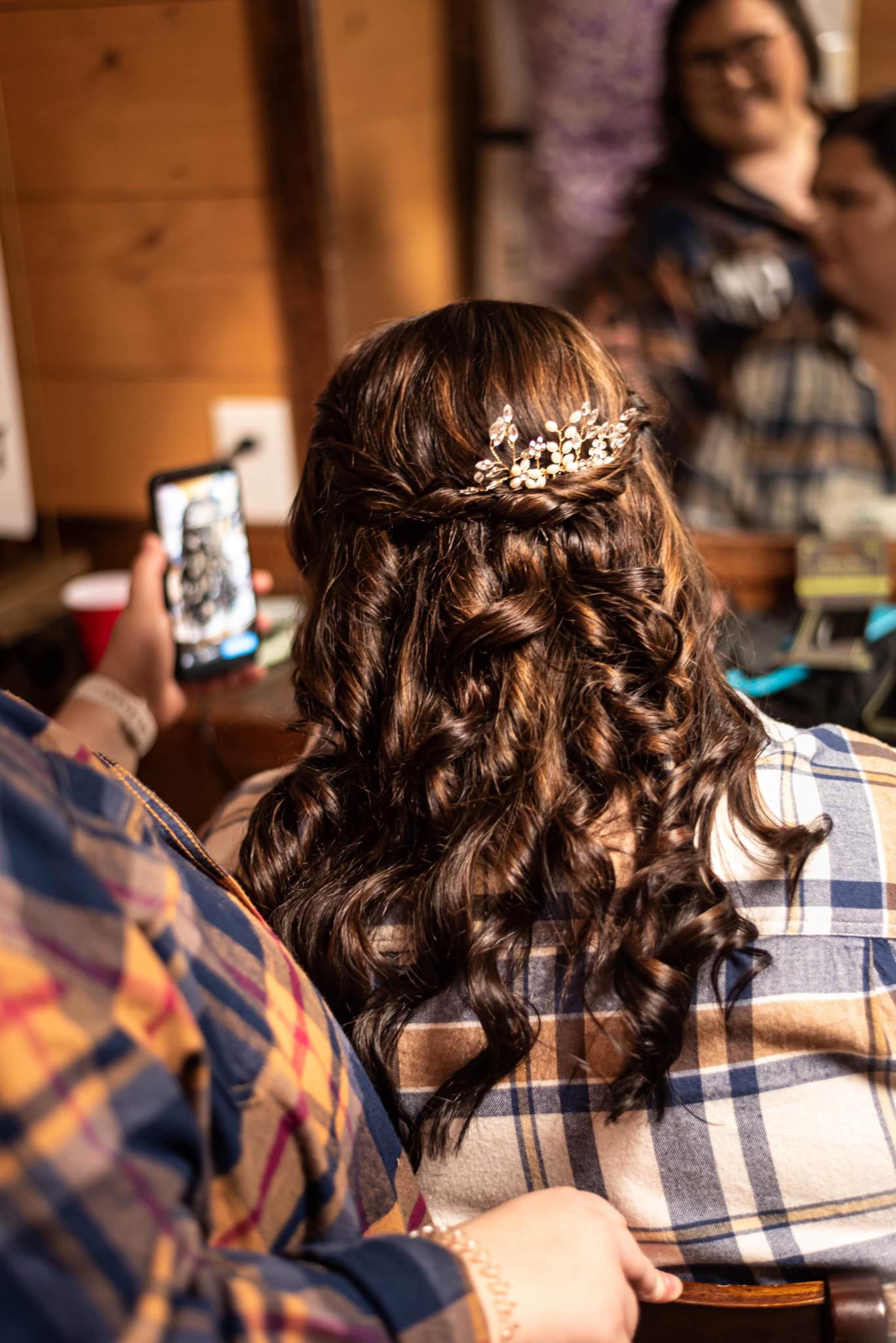 bride's hair after curling